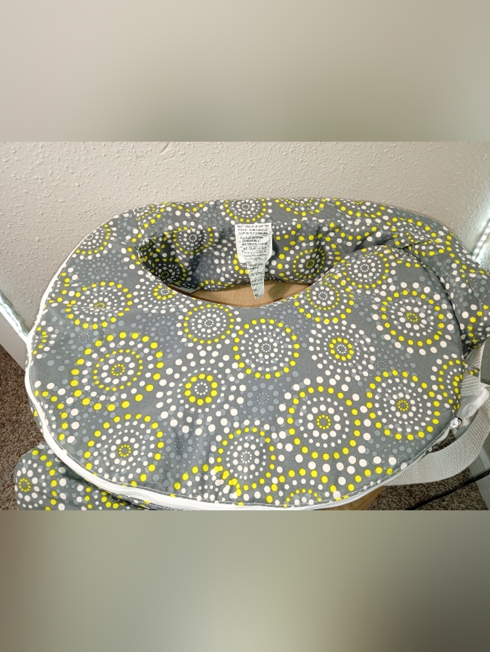 My Brest Friend Gray & Yellow Circular Pattern Nursing Pillow